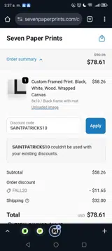 SAINTPATRICKS10 coupon verification screenshot