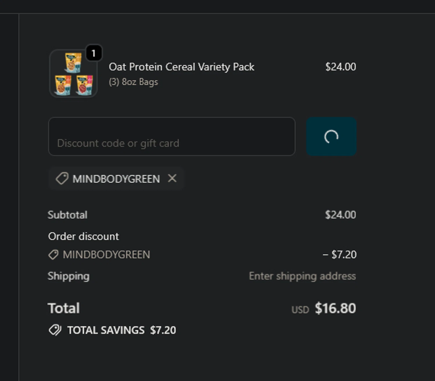 Seven Sundays checkout page showing Seven Sundays coupon code box | Screenshot taken by SimplyCodes community member on Feb 4, 2026