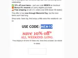 MEM10 coupon verification screenshot