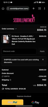 Sex Doll Partner coupon verification screenshot