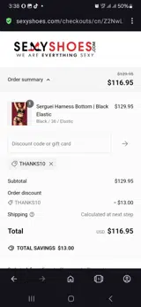 Thanks10 coupon verification screenshot