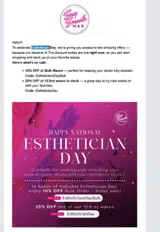 Estheticiandaybulk coupon verification screenshot