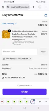 MOTHERSDAY10%OFFBULK coupon verification screenshot