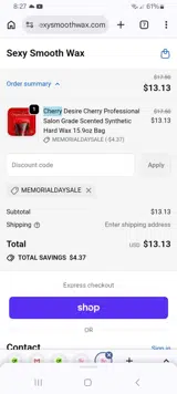 MemorialDaySale coupon verification screenshot