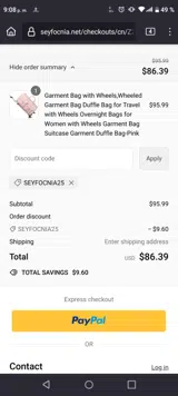 Seyfocnia25 coupon verification screenshot