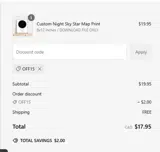 OFF15 coupon verification screenshot