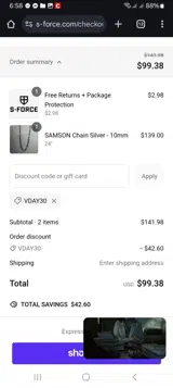 VDAY30 coupon verification screenshot