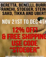 STOEGER coupon verification screenshot