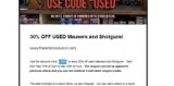 USED coupon verification screenshot