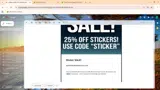 Sticker coupon verification screenshot