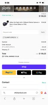 CLARETLOPEZ10 coupon verification screenshot