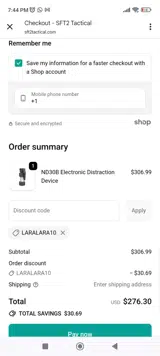 Laralara10 coupon verification screenshot