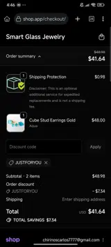 JUSTFORYOU coupon verification screenshot