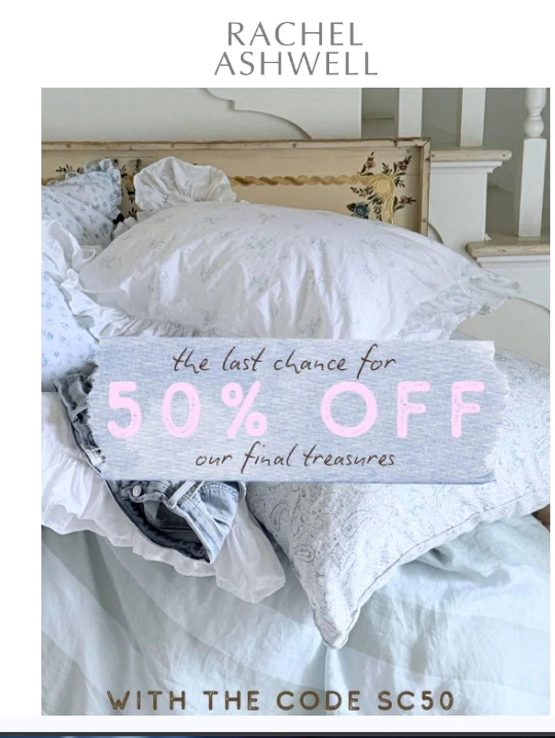 Shabby Chic promo code screenshot showing code sc50 applied at Shabby Chic checkout page. Uploaded by SimplyCodes community member Mdeoca on Dec 14, 2025