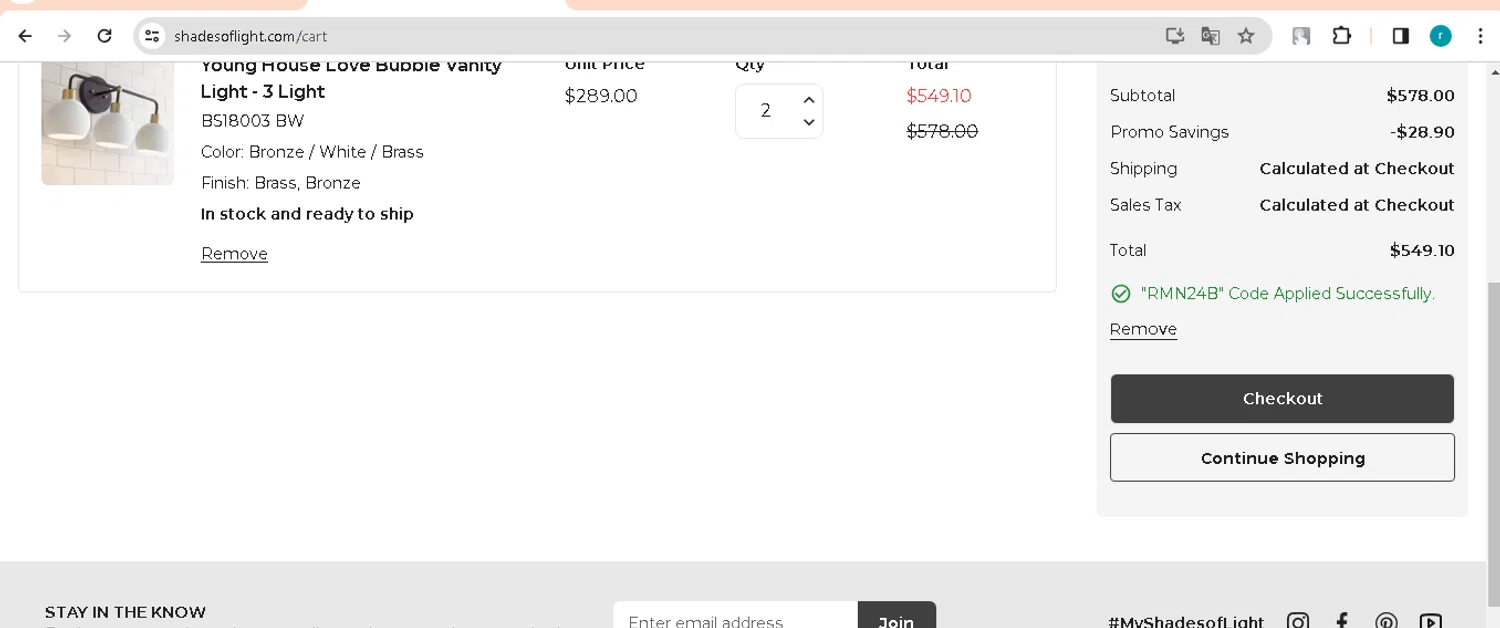 how to use Shades of Light coupons