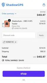HONEY10 coupon verification screenshot