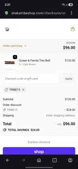 Shaka Tribe coupon verification screenshot