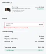Shakeology coupon verification screenshot