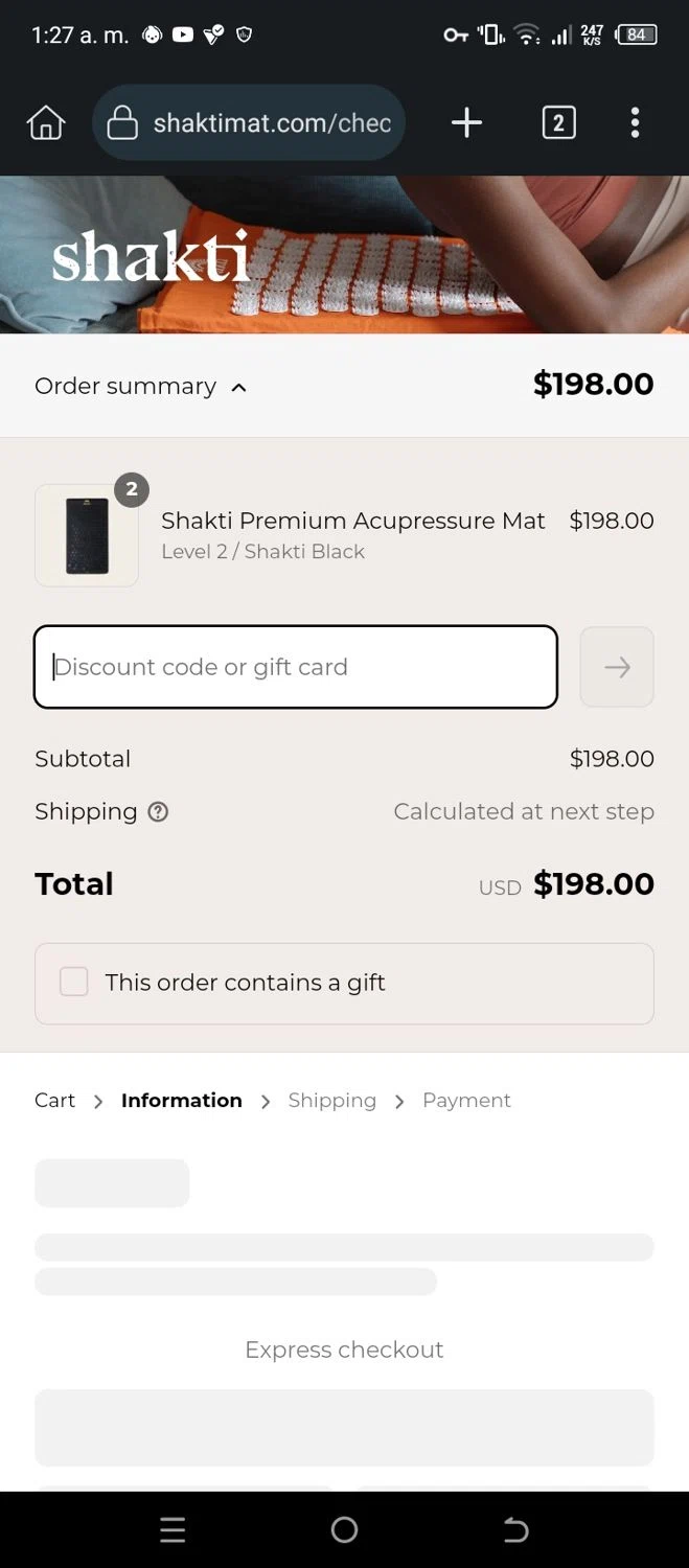 Shakti Mat US promo code screenshot showing code CUPID applied at Shakti Mat US checkout page. Uploaded by SimplyCodes community member CleverSleuth6613 on May 16, 2025