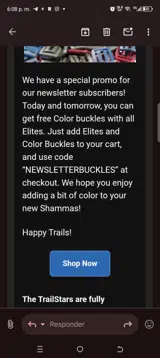 NEWSLETTERBUCKLES coupon verification screenshot