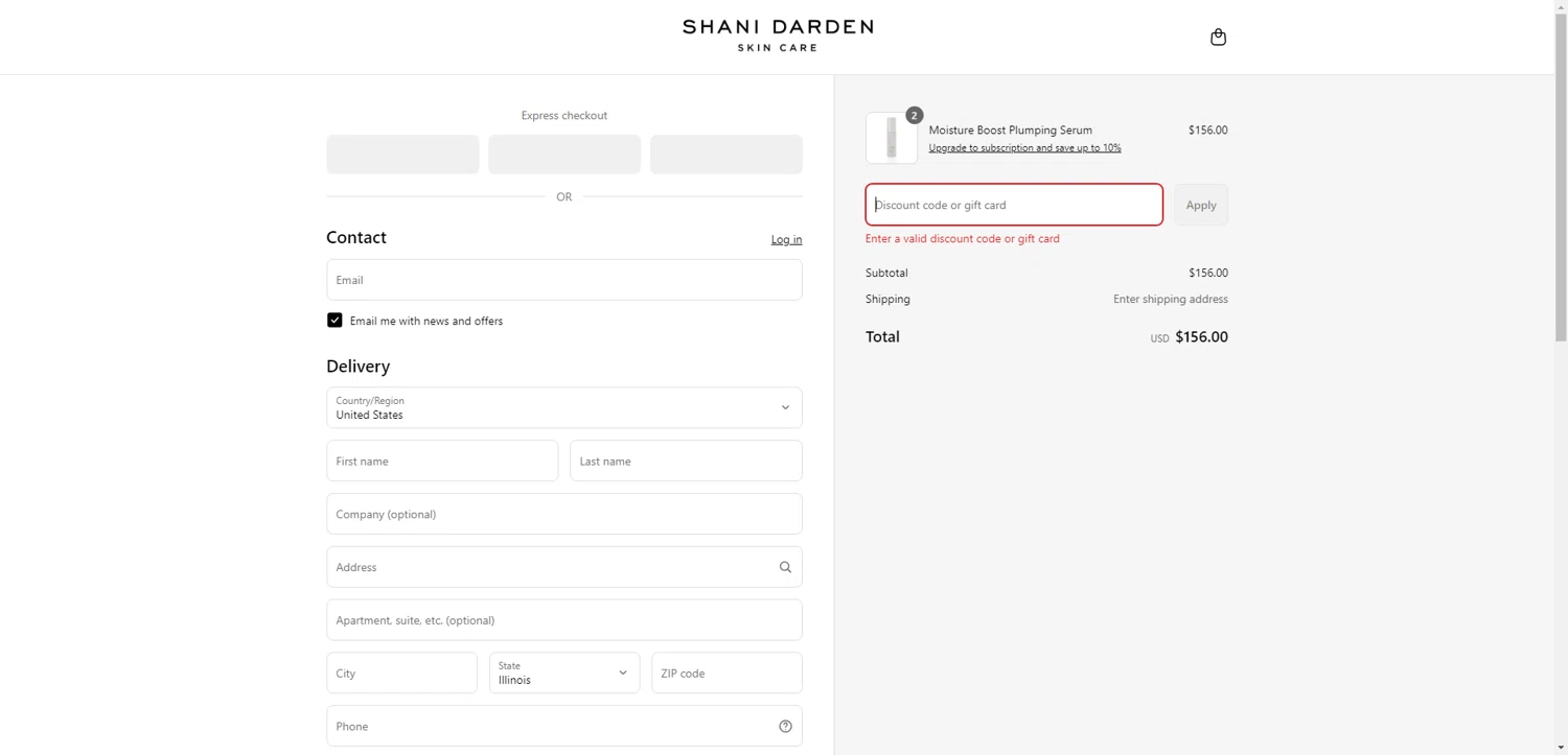 Shani Darden promo code screenshot showing code Spring applied at Shani Darden checkout page. Uploaded by SimplyCodes community member Baltichiguy on May 6, 2025