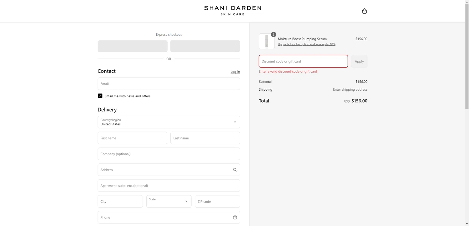 Shani Darden promo code screenshot showing code Spring applied at Shani Darden checkout page. Uploaded by SimplyCodes community member SilverChaser3269 on May 6, 2025