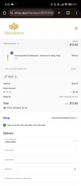 TALYA coupon verification screenshot