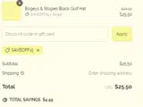 SAVEOFF15 coupon verification screenshot