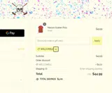 WELCOME10 coupon verification screenshot