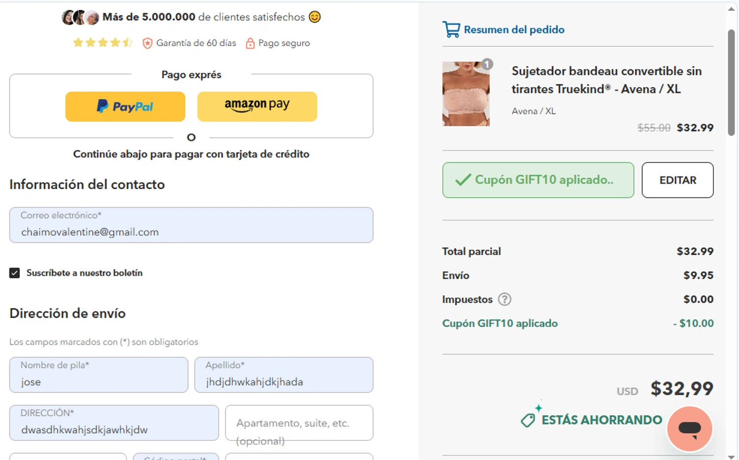 Shapermint discount code screenshot showing code GIFT10 applied at Shapermint checkout page. Uploaded by SimplyCodes community member luislopez669902715 on Jul 14, 2025