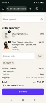 ShaperX coupon verification screenshot