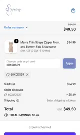 60X0DS39 coupon verification screenshot