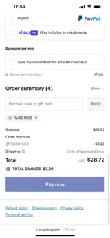 RU3G15C3 coupon verification screenshot