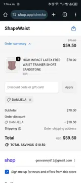 DANIJELA coupon verification screenshot