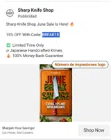 SHARP Knife Shop coupon verification screenshot