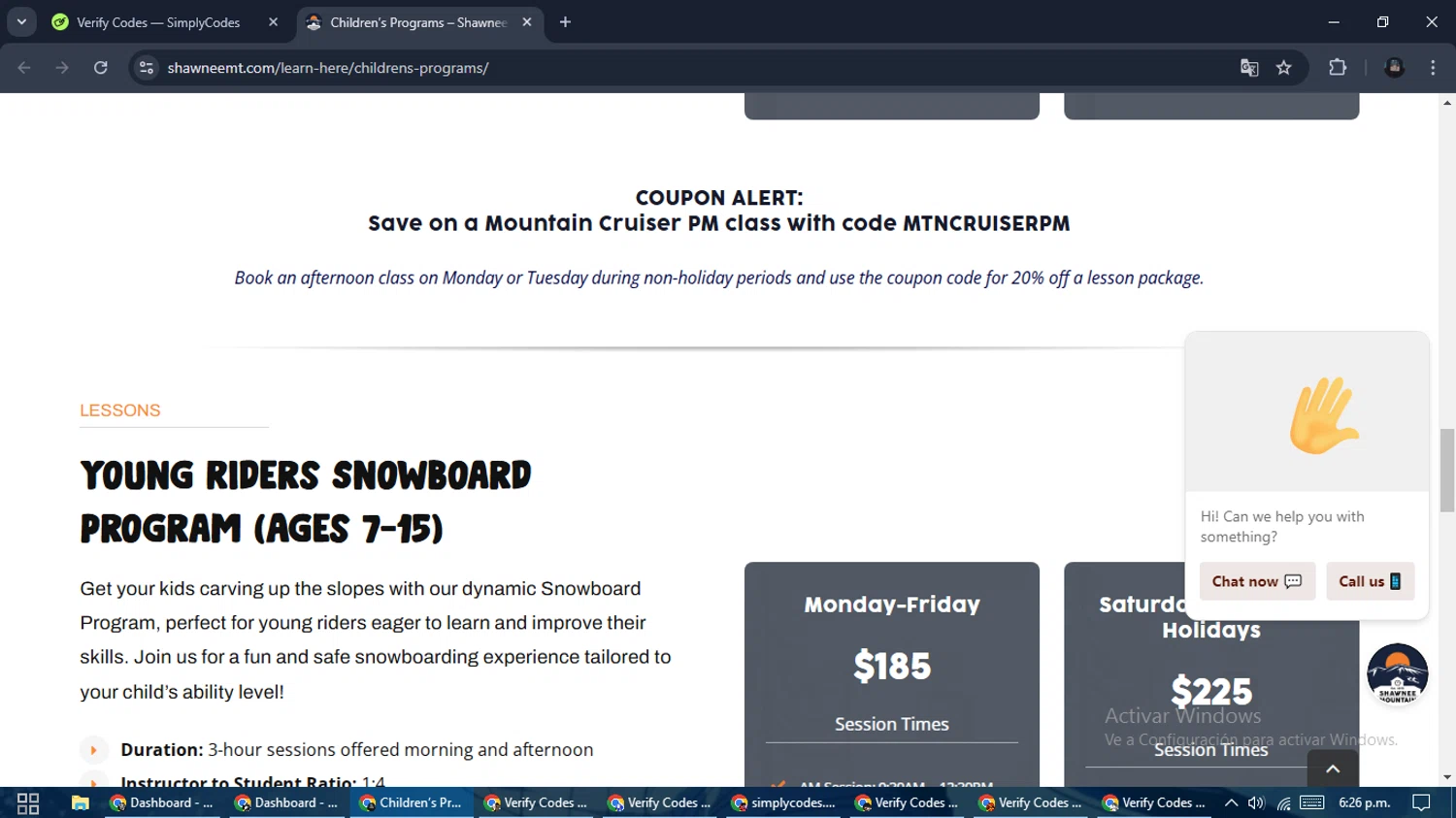 Shawnee Mountain Ski Area promo code screenshot showing code MTNCRUISERPM applied at Shawnee Mountain Ski Area checkout page. Uploaded by SimplyCodes community member ValueElite5945 on Feb 21, 2025