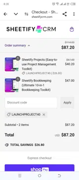 LAUNCHPROJECT40 coupon verification screenshot