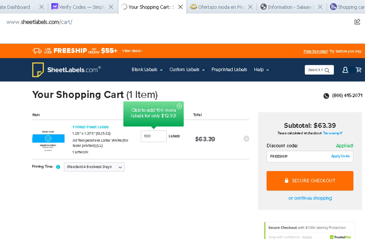 where to use Xerox promo code box