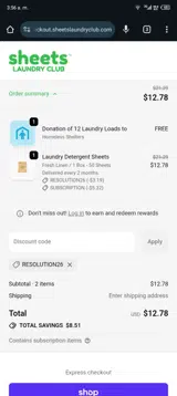 Resolution26 coupon verification screenshot