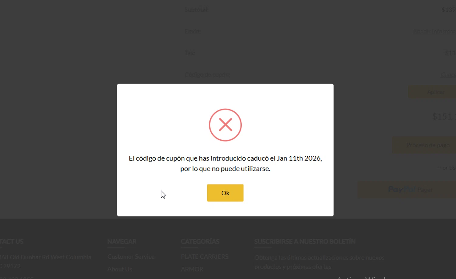 Shellback Tactical coupon code screenshot showing code Ny17 applied at Shellback Tactical checkout page. Uploaded by SimplyCodes community member ligthYA on Jan 23, 2026
