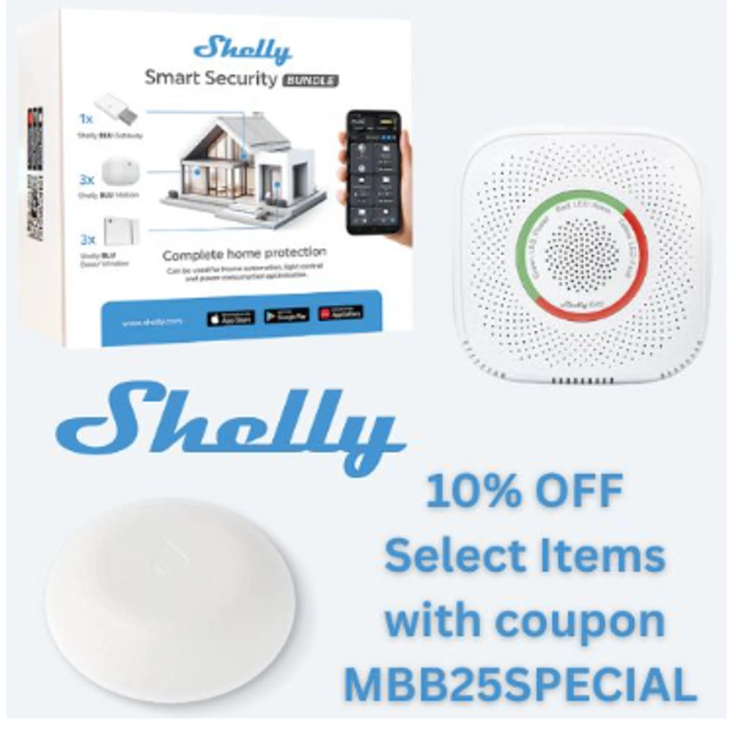 Shelly discount code screenshot showing code MBB25SPECIAL applied at Shelly checkout page. Uploaded by SimplyCodes community member User404 on Dec 15, 2025