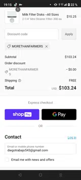 MORETHANFARMERS coupon verification screenshot