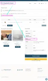 Shepherd's Dream coupon verification screenshot
