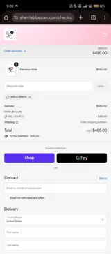 WELCOME10 coupon verification screenshot
