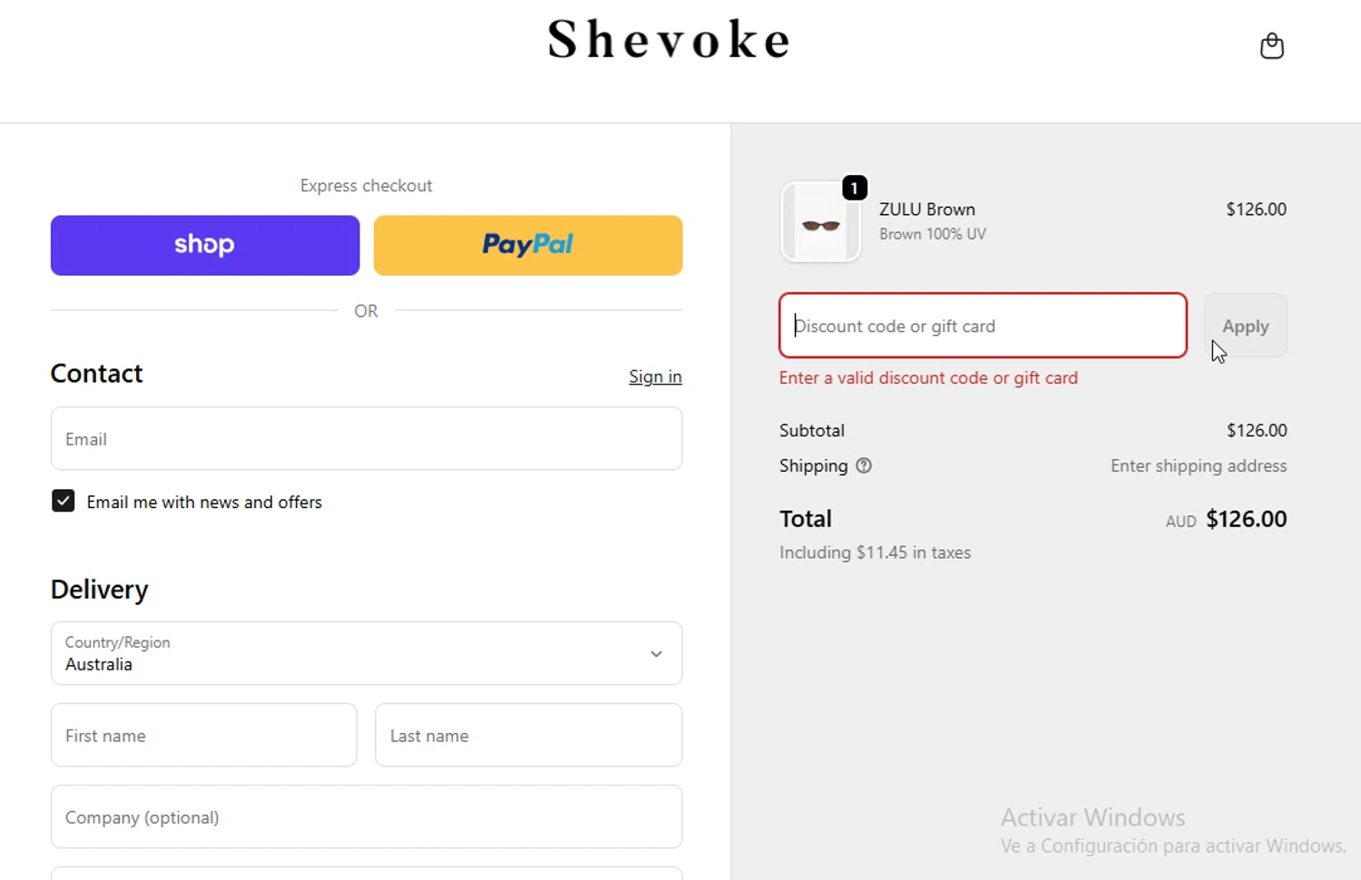 Shevoke promo code screenshot showing code WELCOMEVIP10 applied at Shevoke checkout page. Uploaded by SimplyCodes community member ligthYA on Nov 20, 2025