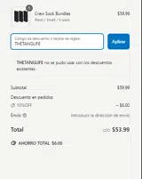 THETANGLIFE coupon verification screenshot