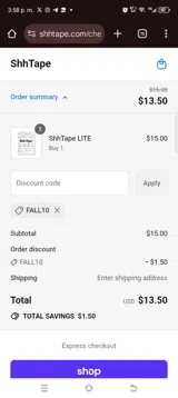 Fall10 coupon verification screenshot