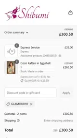 Shibumi coupon verification screenshot