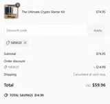 New20 coupon verification screenshot