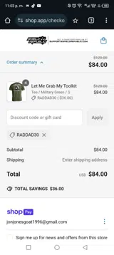 Raddad30 coupon verification screenshot